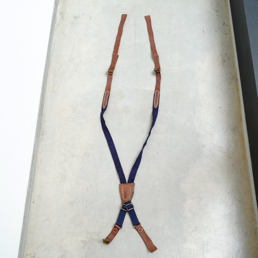 希少】KAPITAL キャピタル レザー×フェルト サスペンダー ボタン式