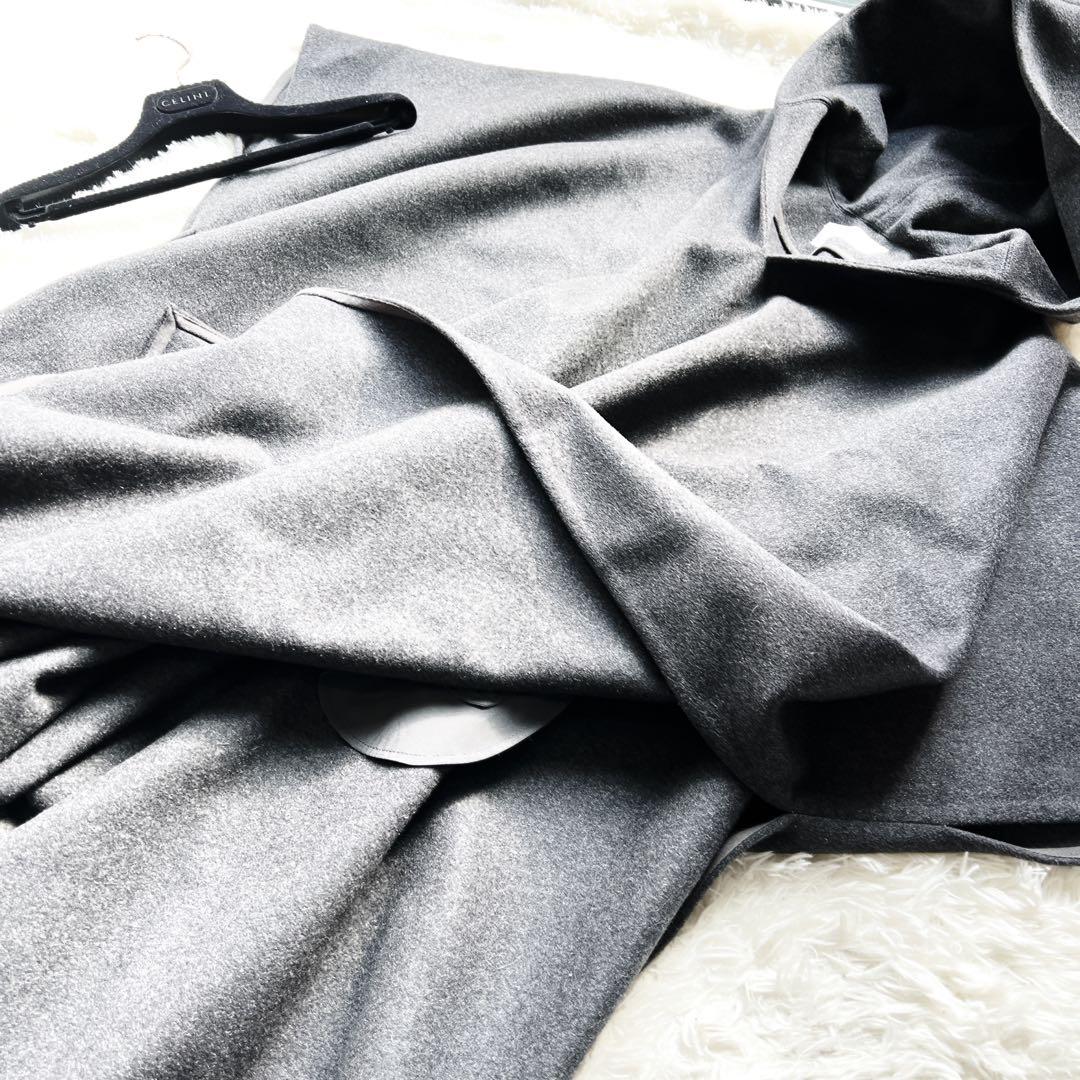 極美品 CELINEセリーヌ カシミヤ 大判ポンチョ コート ドレープ ケープ