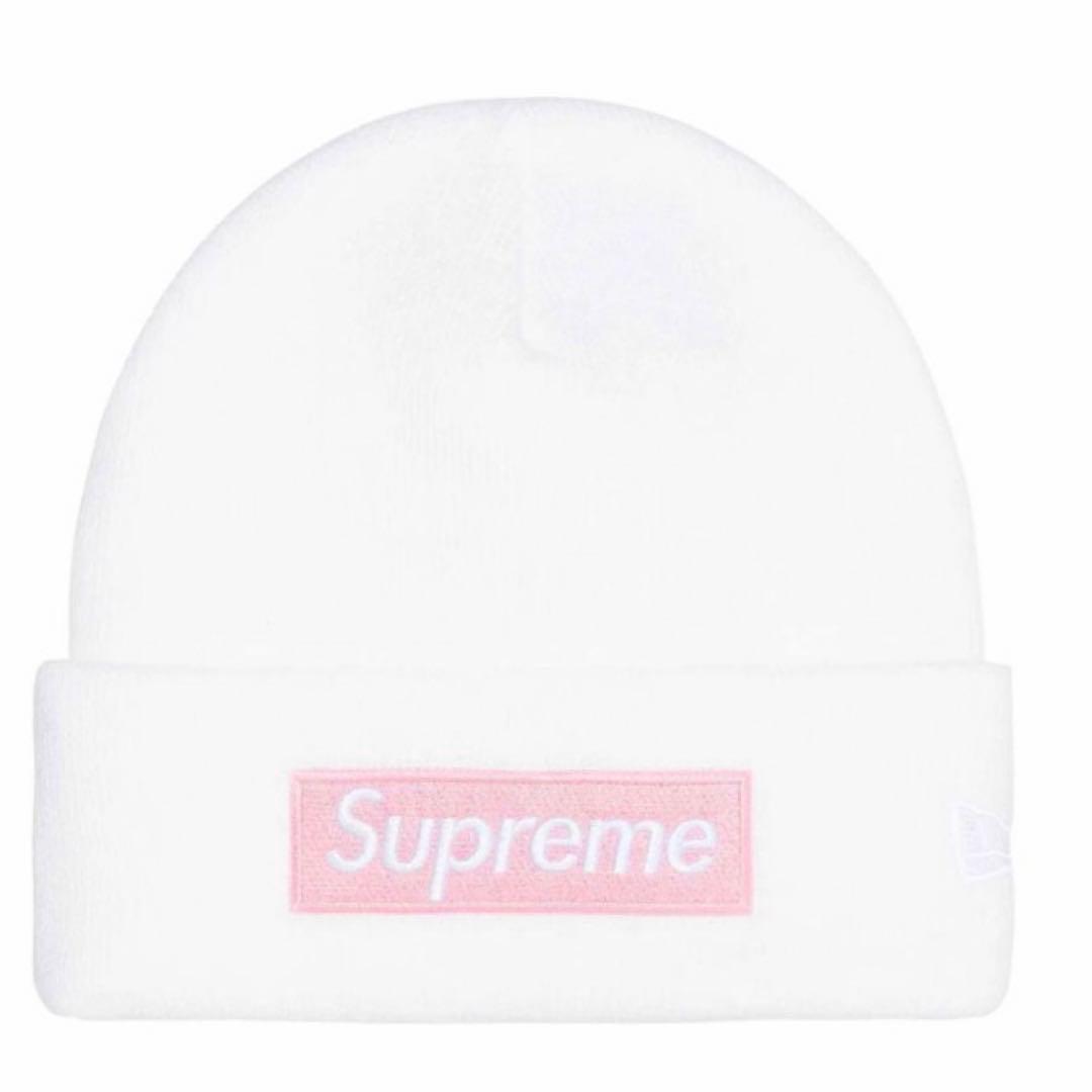 New Era シュプリーム　ニューエラ　ボックスロゴ　ビーニー　白 Supreme シュプリーム 2023AW New Era Box Logo Beanie ニューエラ