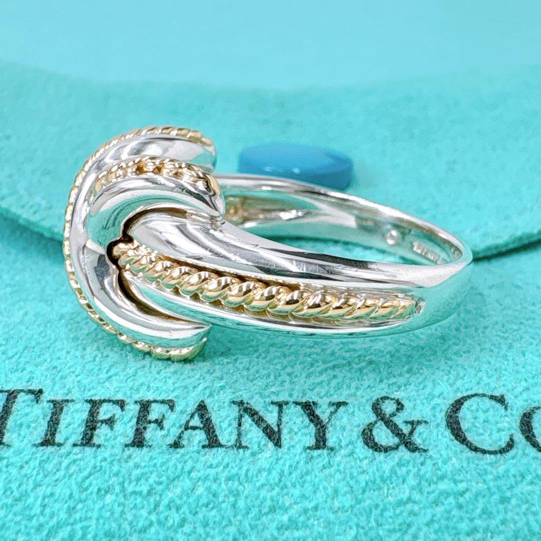 極美品 オールドティファニー シグネチャー コンビ 9号 シルバー k18