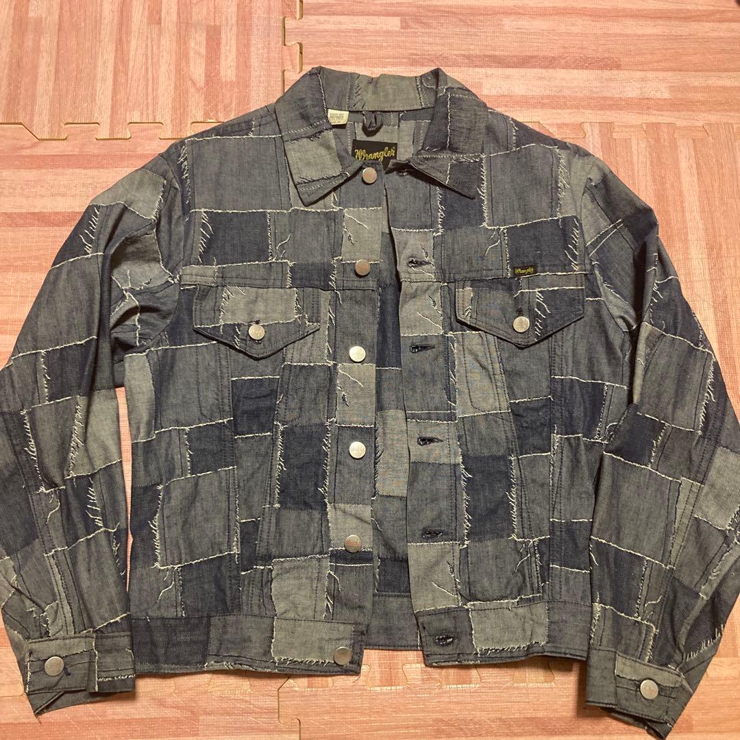 70s ビンテージWrangler ラングラーパッチワークデニムジャケット 40 70s ビンテージWrangler ラングラーパッチワークデニムジャケット 40