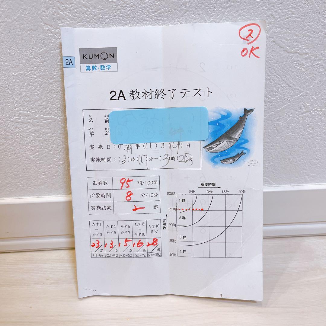 公文 算数2A教材終了テスト - メルカリ