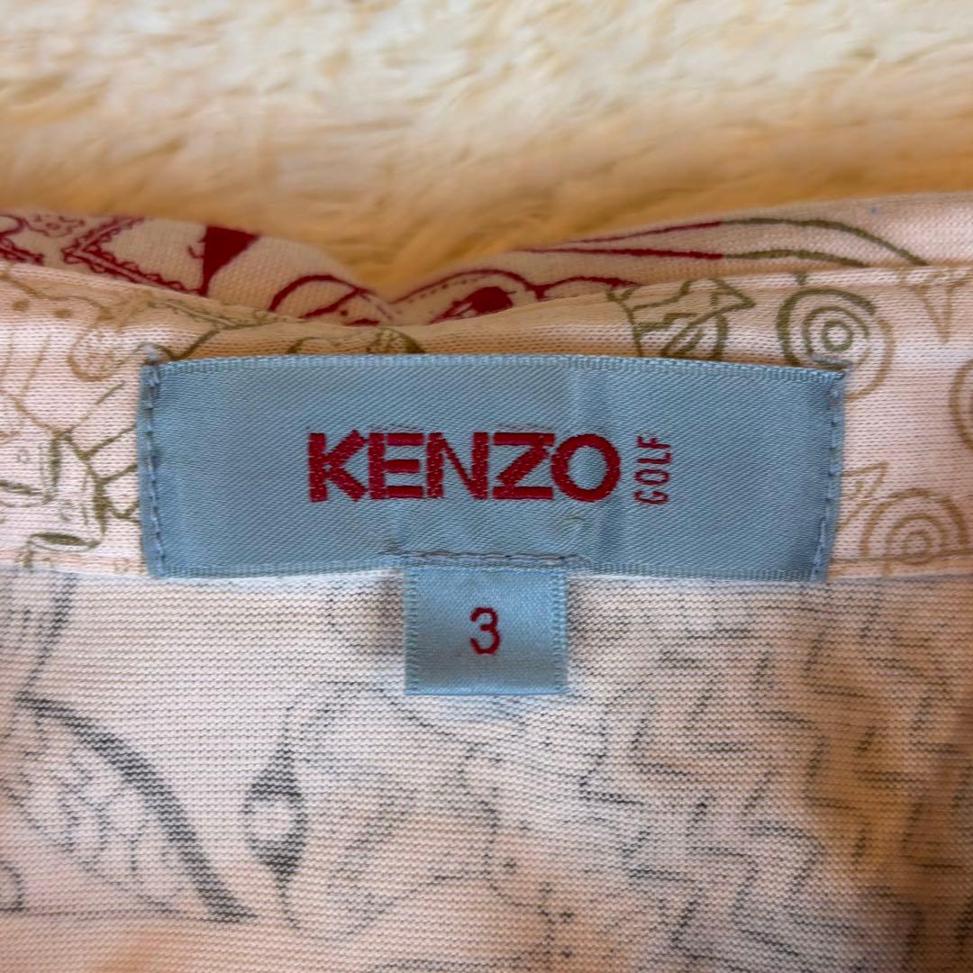 ☆KENZO GOLF☆LL☆薄ピンク柄シャツ☆綿100%☆素敵な