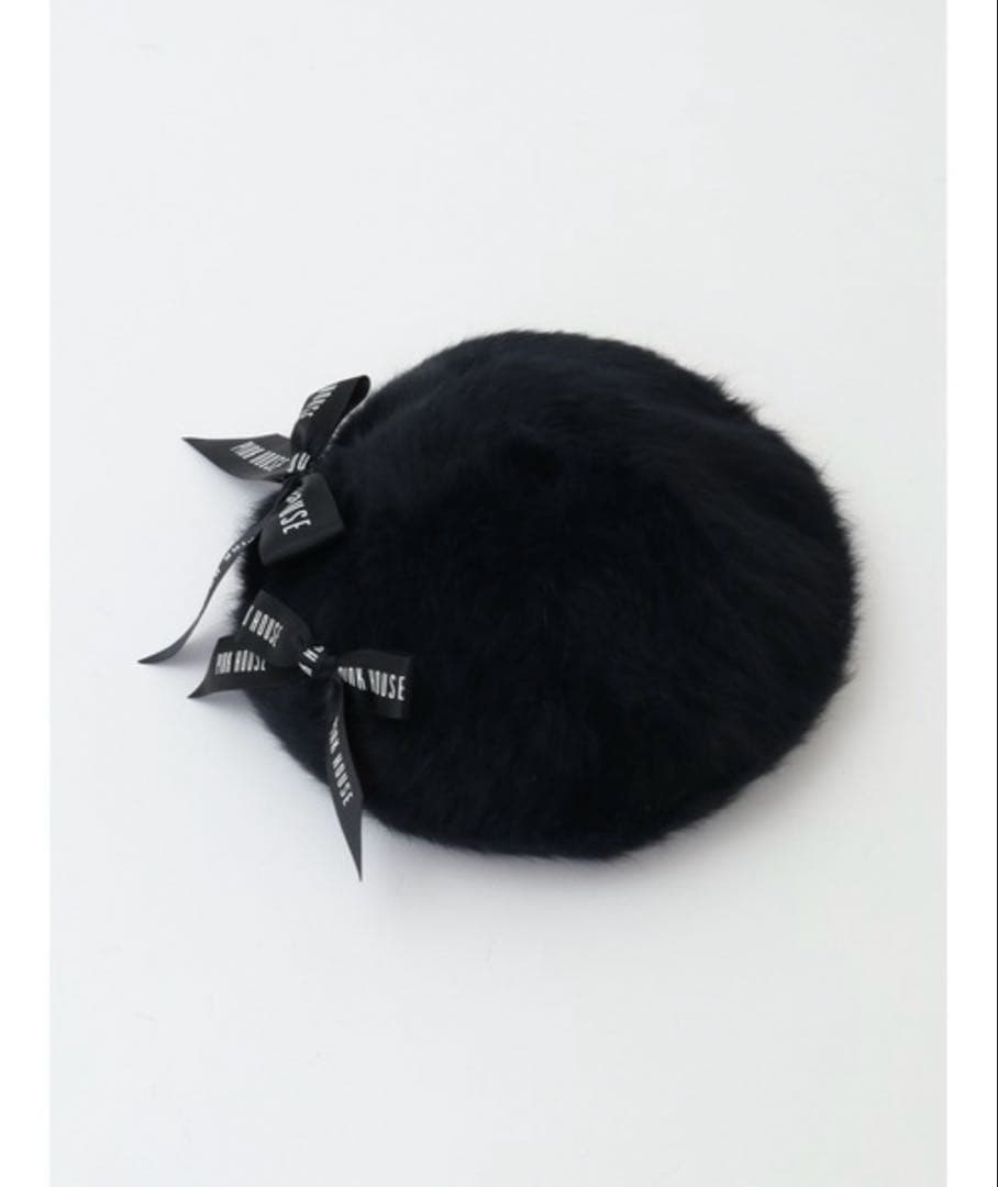 ピンクハウス ファーベレー帽 黒 バレエコア カネコイサオ