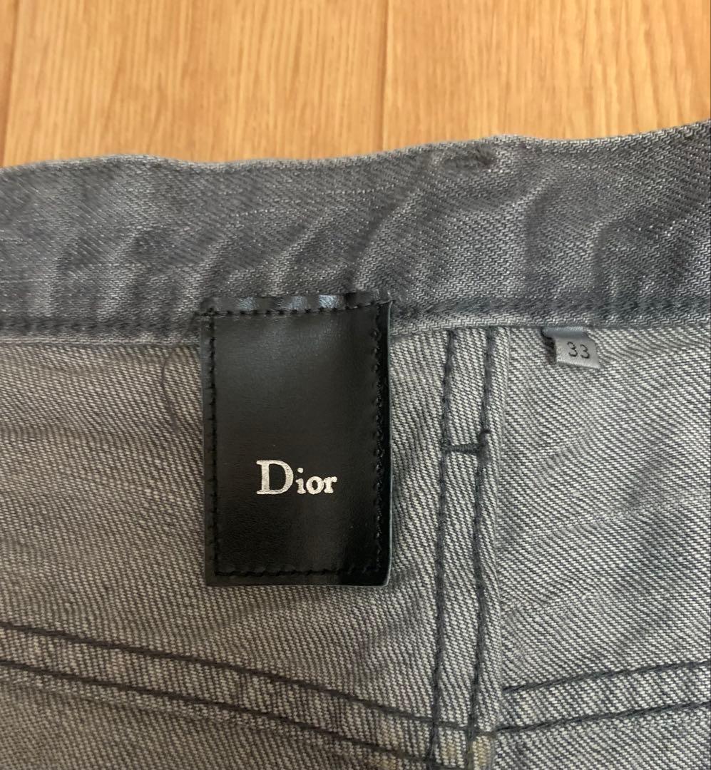 ディオールオム エディ期 グリッターコーティング デニム グレー 33