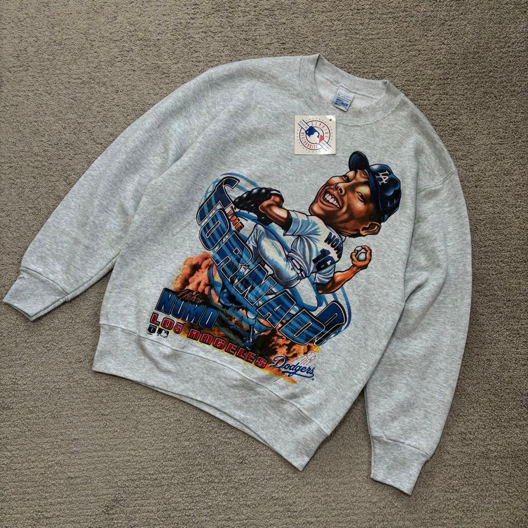 新品　USA製 ドジャース 野茂英雄 MLB SALEM スウェット トレーナー MLB - デッドストック 90s USA製 ロサンゼルスドジャース 野茂英雄