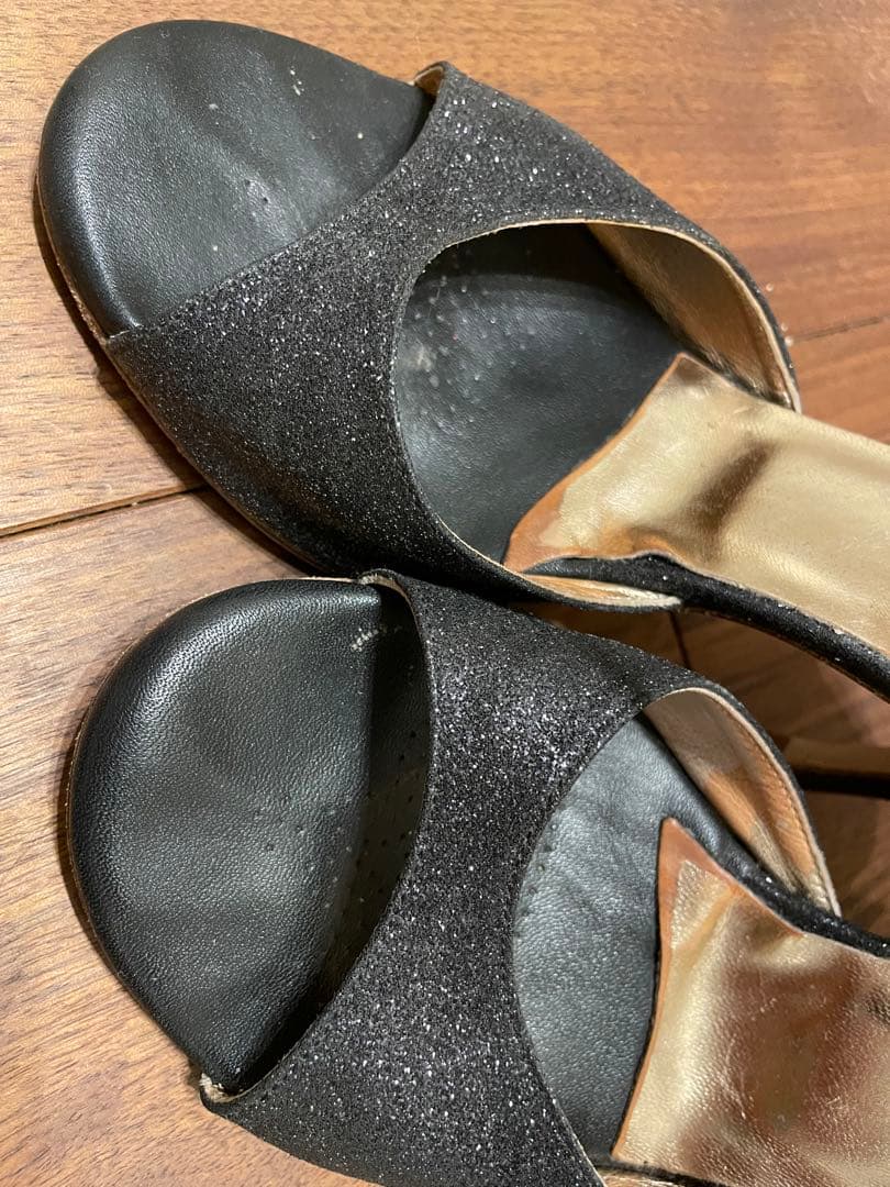 アルゼンチンタンゴ タンゴシューズ 36 レジーナ 黒グリッター 中古