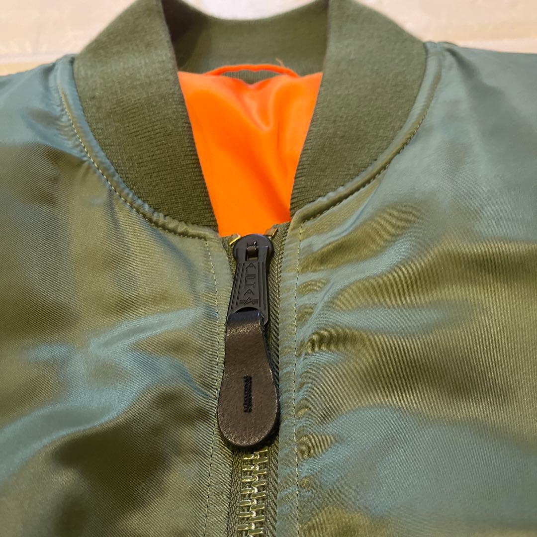 極美品】アルファインダストリーズ MA-1 XL オリーブグリーン カーキ