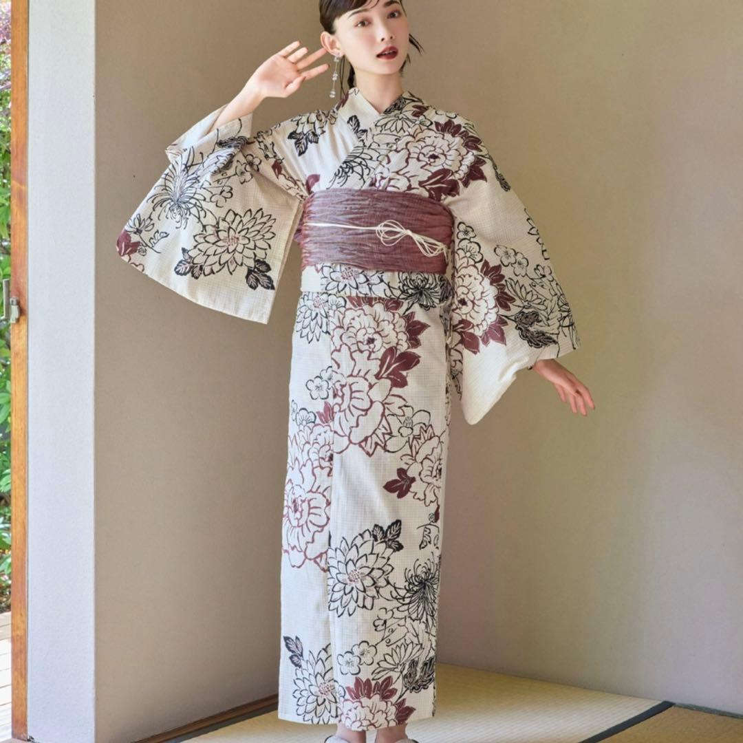 花柄浴衣・帯・下駄セット SOUBIEN（創美苑） 浴衣 レディース セット 浴衣セット 3点セット