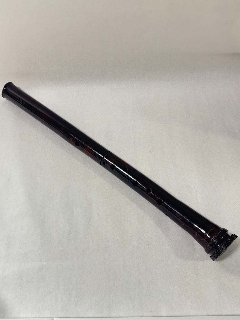 尺八　黒漆尺八　9孔尺八　1尺八寸 美品　柴田聖山考案 尺八 黒漆尺八 9孔尺八 1尺八寸 美品