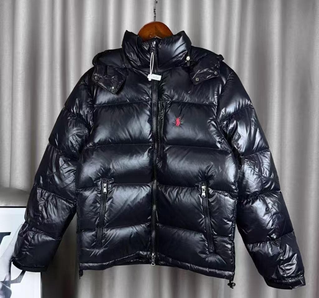 ポロラルフローレン 光沢ブラックダウンジャケット S - メルカリ