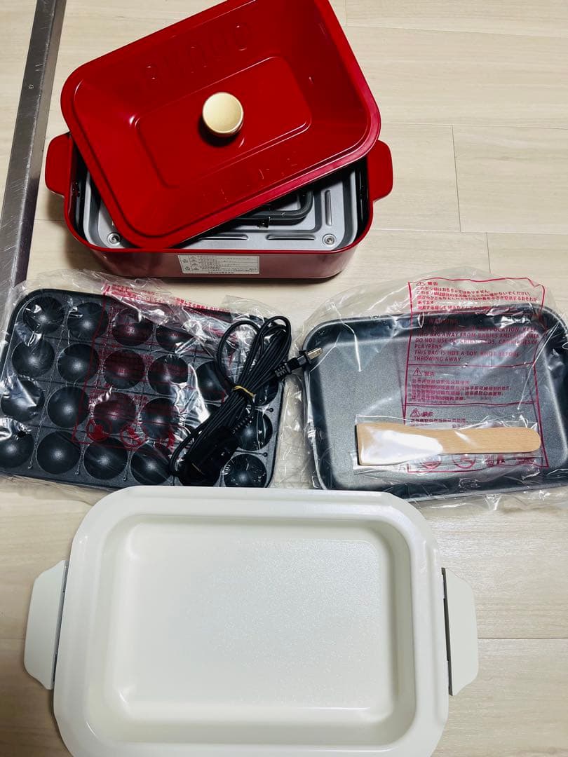 しろ様‥BRUNO 赤　たこ焼き　ホットプレート　鍋 楽天市場】【2大特典付き】BRUNO ブルーノ 深鍋セット 限定カラー