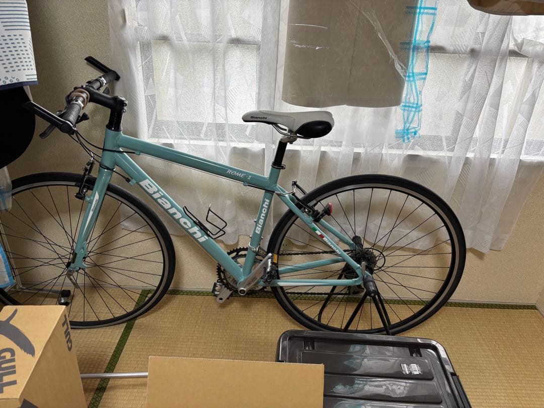 Bianchi クロスバイク 水色 アルミフレーム