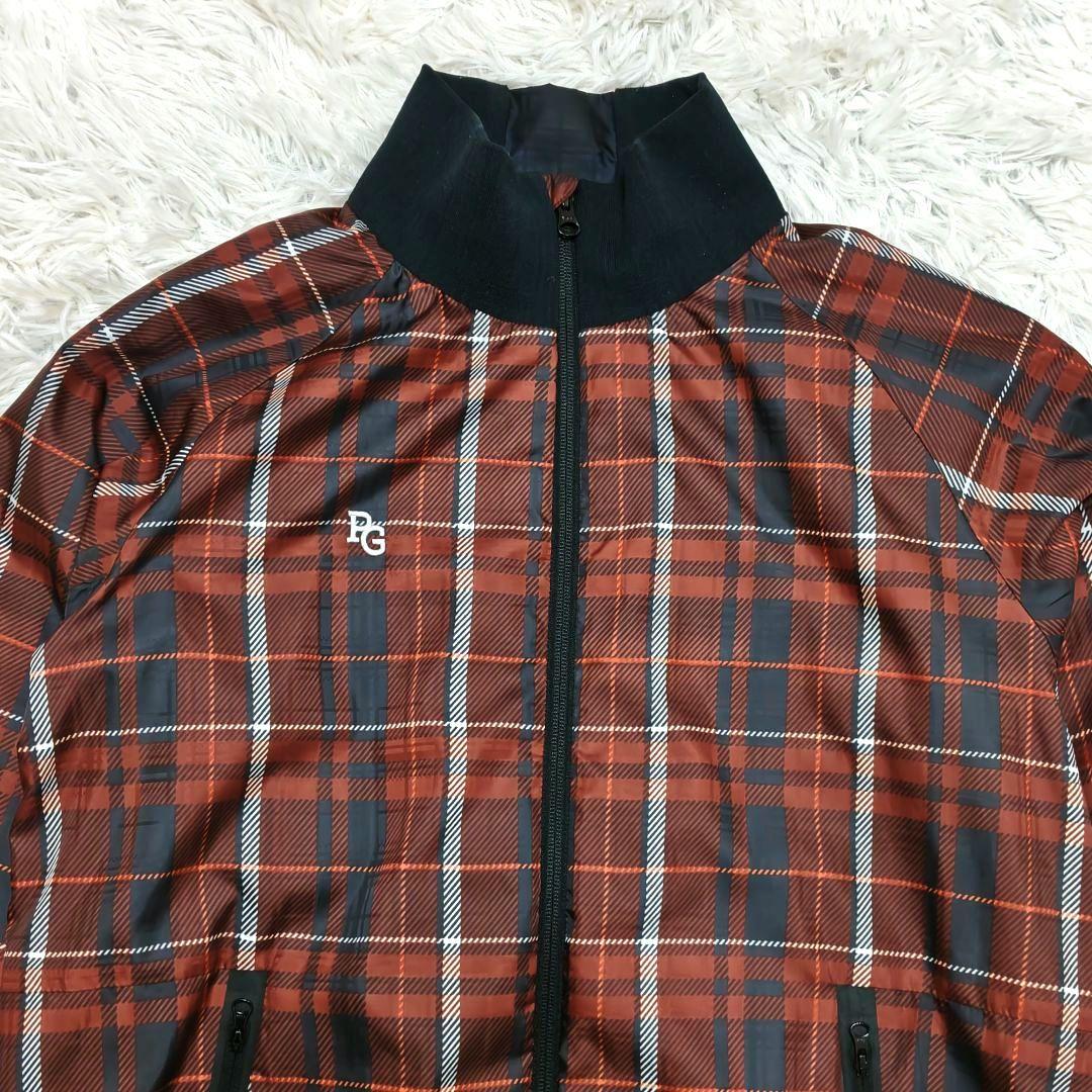 パーリーゲイツ ブルゾン ジャケット チェック フルジップ ブラウン