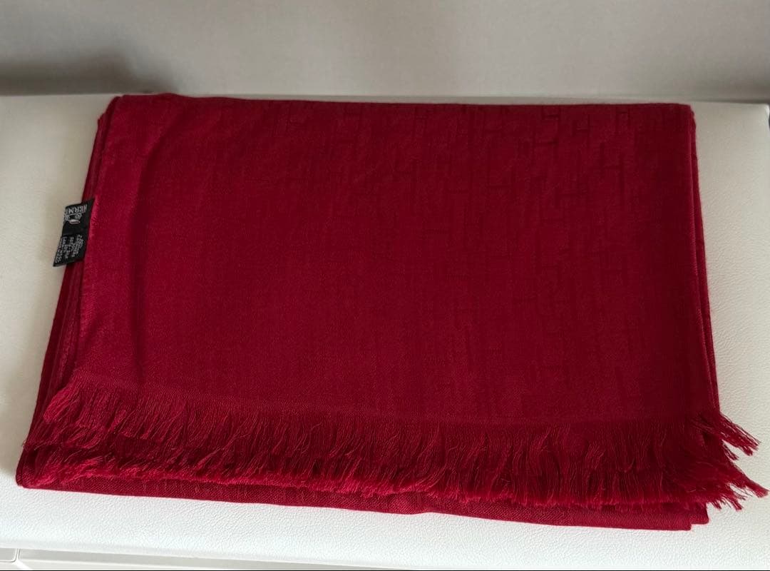 HERMES 赤 ストール リバーシブルで使える♪HERMES カシミアストール ダブルフェイス