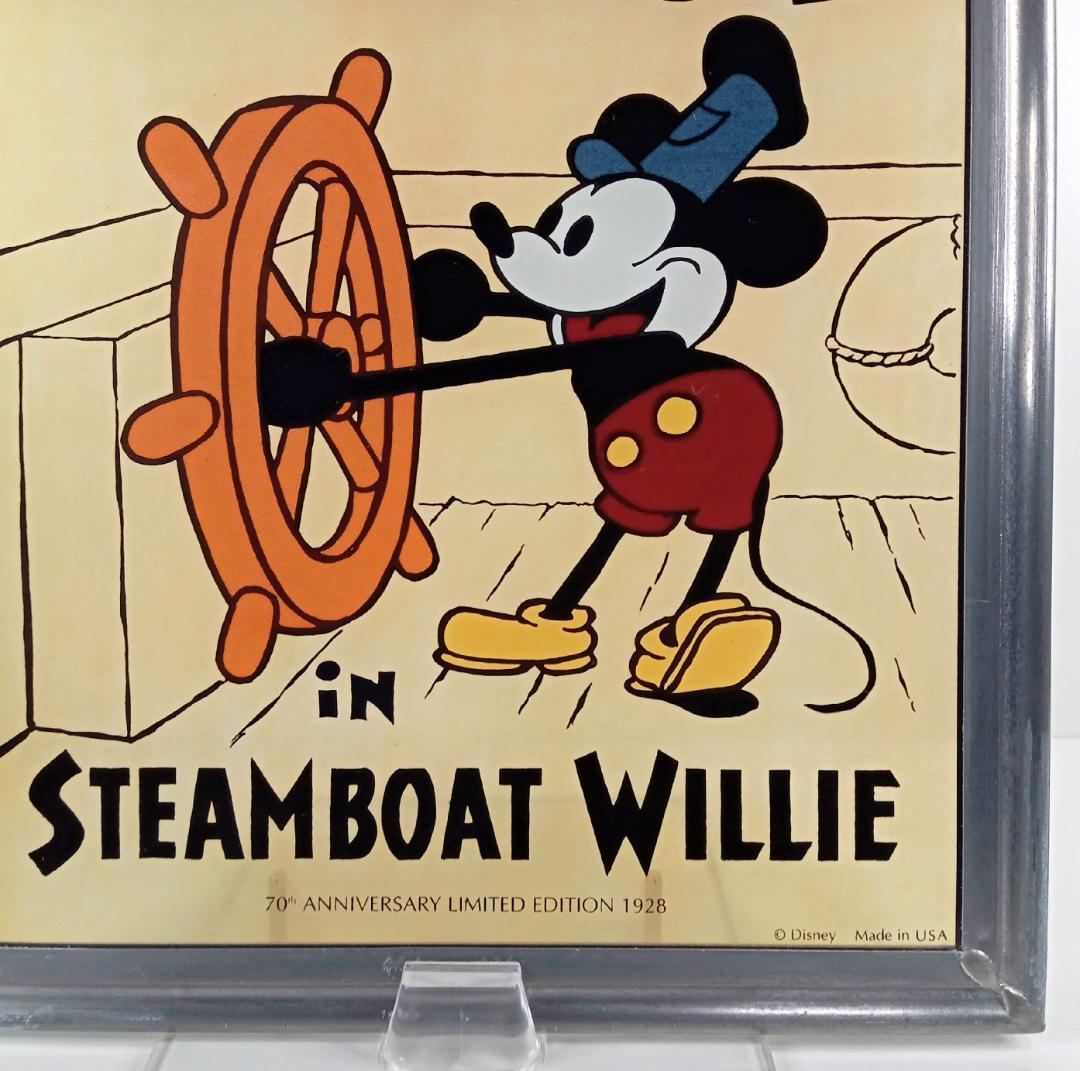 新品ディズニー ミッキー蒸気船ウィリー70周年ステンドグラスbグラス