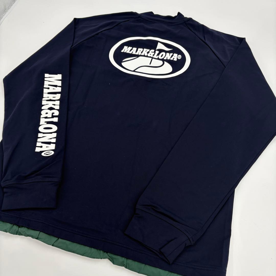 美品　MARK&LONA マーク&ロナ ハーフジップ　長袖紺 50 XL 745 美品 MARK&LONA マーク&ロナ ハーフジップ 長袖紺 50 XL 745 サイズ