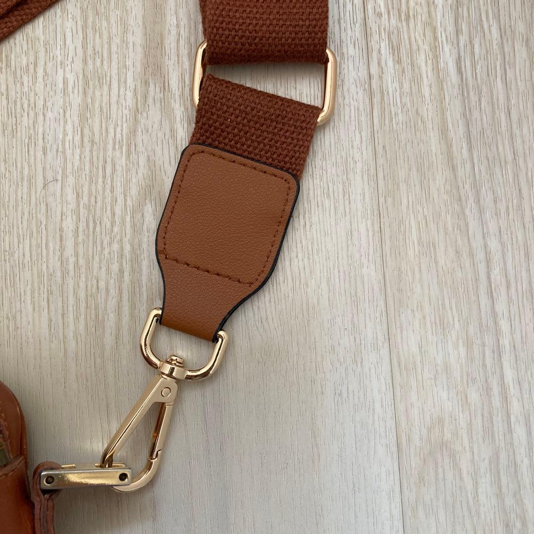 た*ろ様 MCM ブラウンレザー ベルト新品 ショルダーバッグ