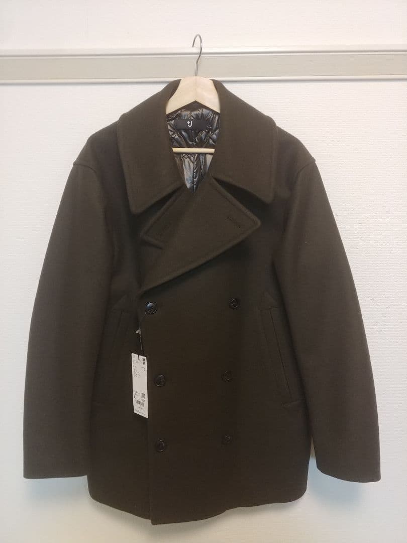 UNIQLO +J ウールブレンドオーバーサイズピーコート L オリーブ