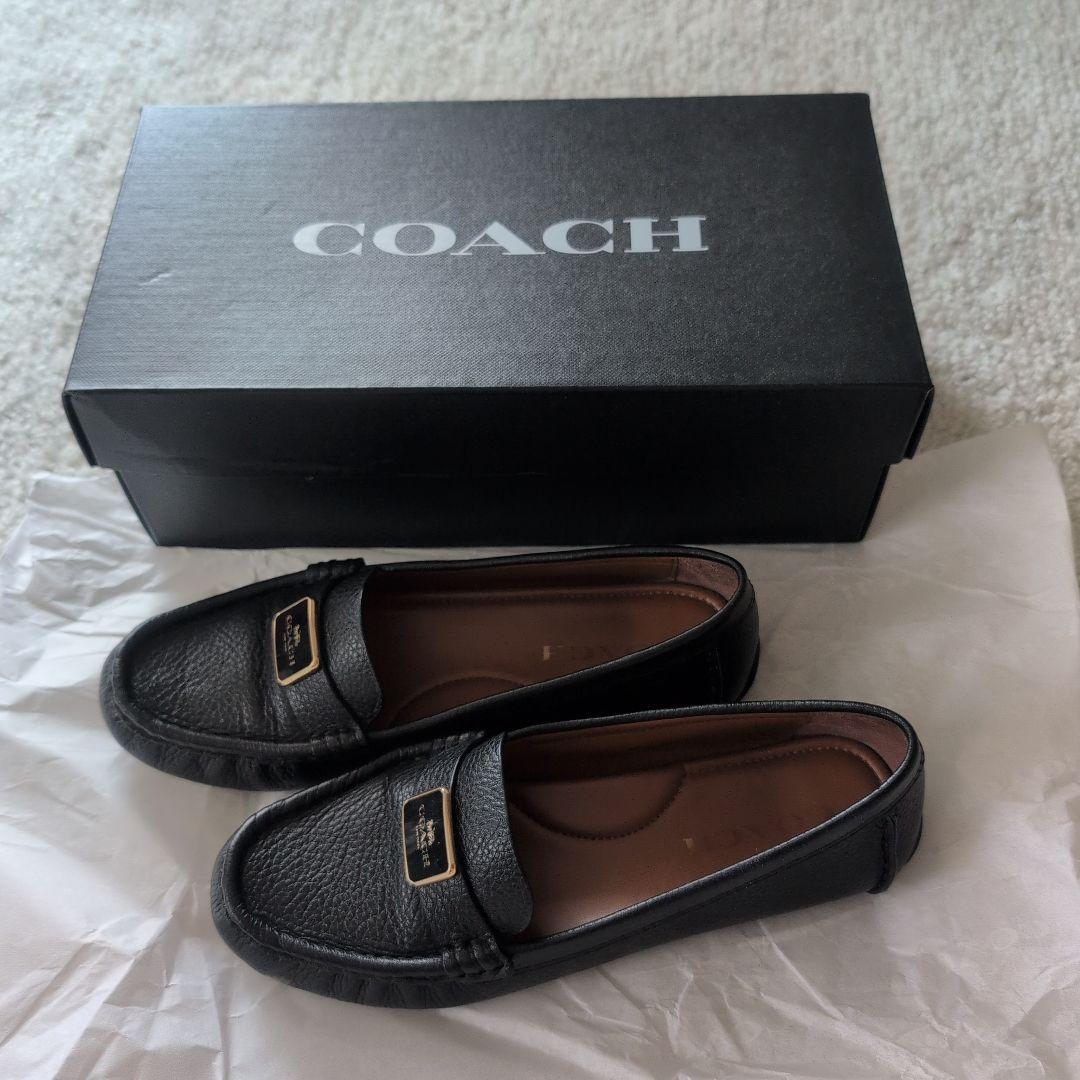 COACH ブラックレザー ローファー