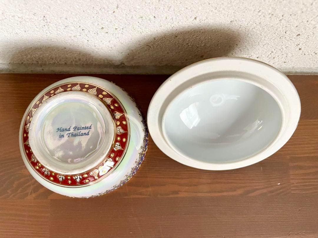 未使用 ベンジャロン焼 茶器 ティーセット カップ 小物入れ ポット