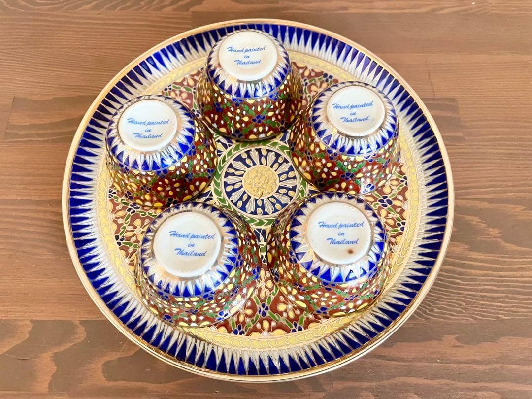 未使用 ベンジャロン焼 茶器 ティーセット カップ 小物入れ ポット