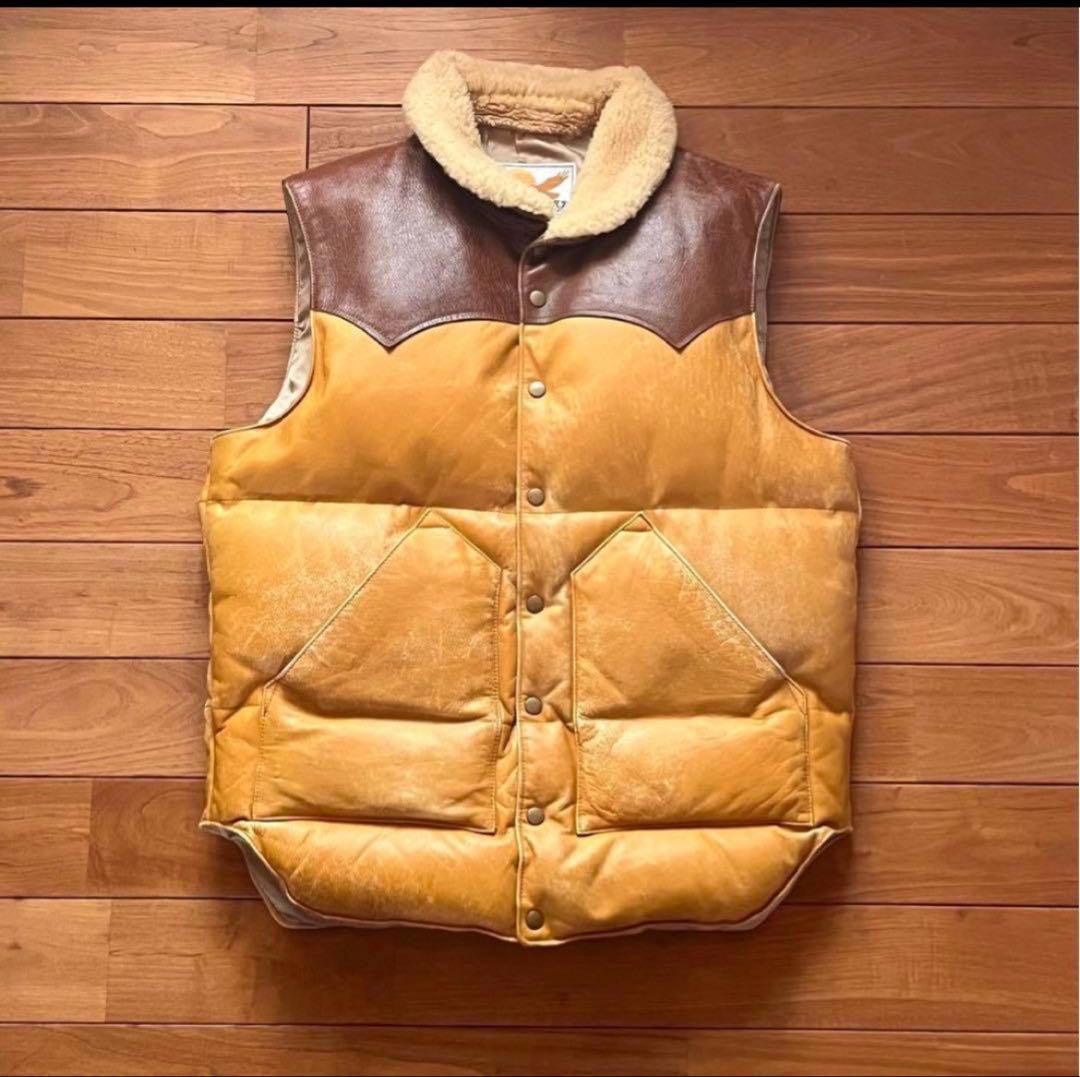 ホーリースモークレザーダウンベストロッキーマウンテン HOLYSMOKE オリジナル オールレザーダウンベスト : HOLYSMOKE