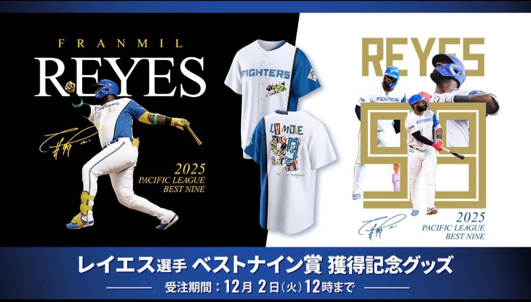 レイエス ユニフォーム ベストナイン受賞記念 Lサイズ 新品未開封 受注