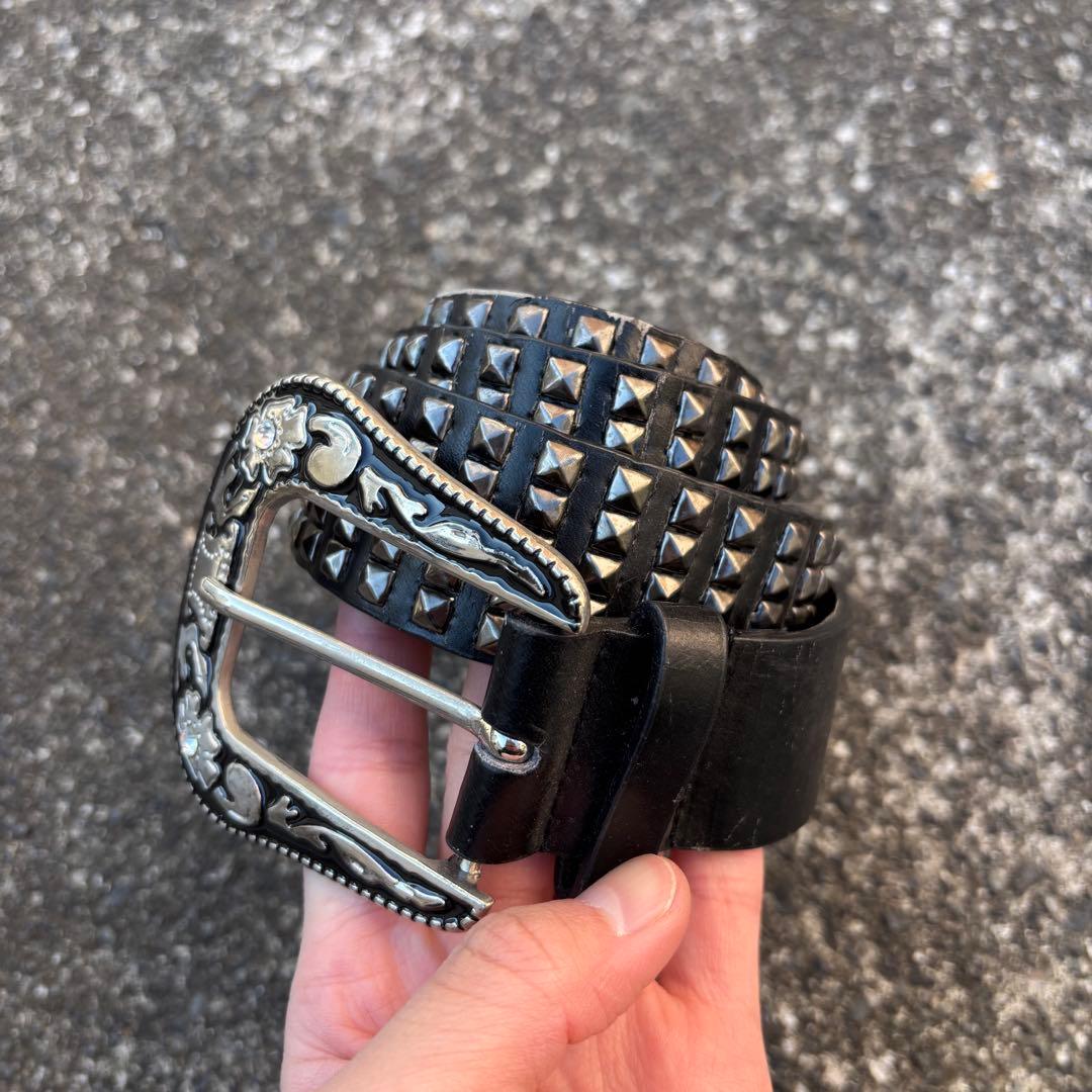 レザー ベルト 黒 y2k パンク モード スタッズ お兄系 平成 - メルカリ