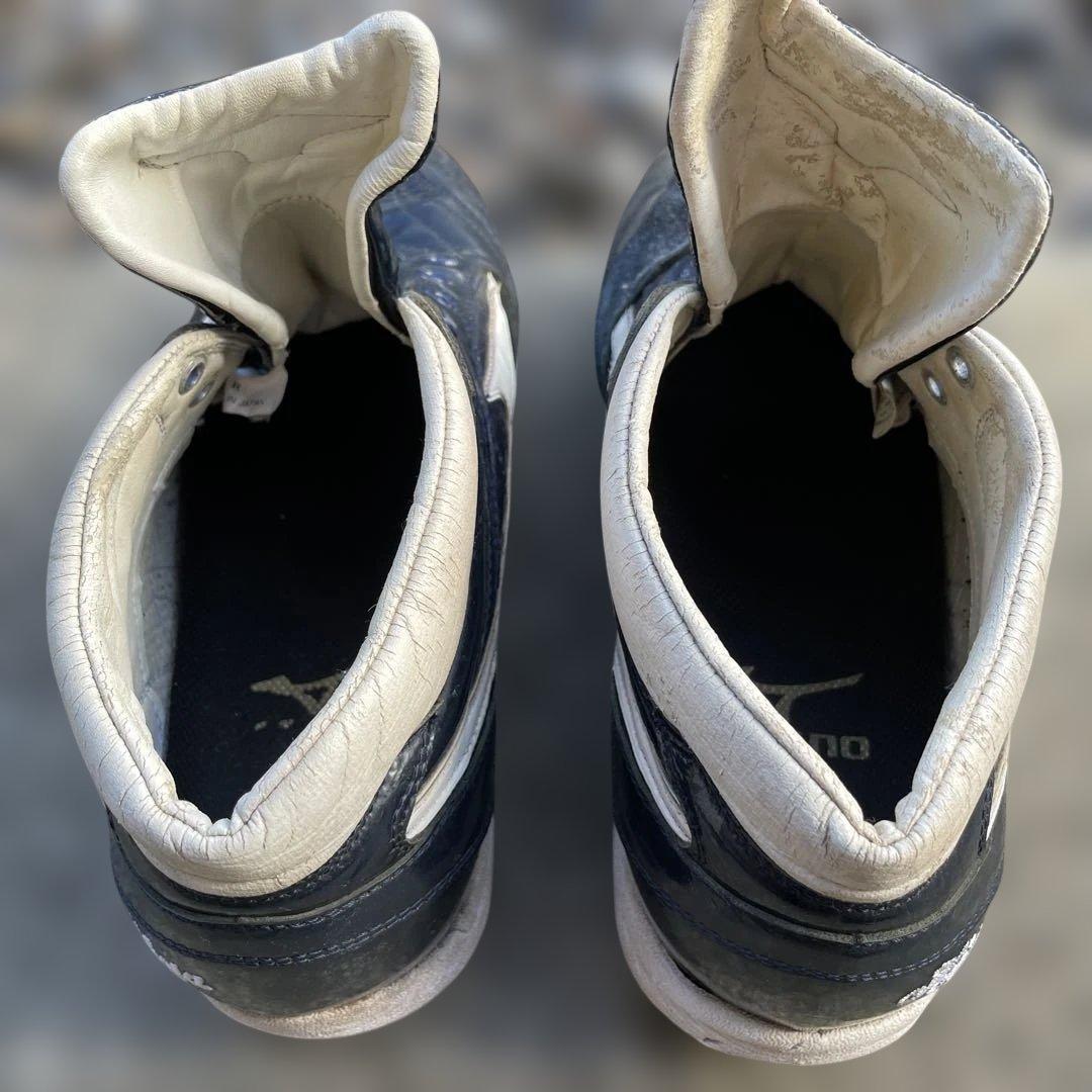 ミズノプロ 26.0cm プロ支給品 実使用 スパイク ネイビー ホワイト 野球