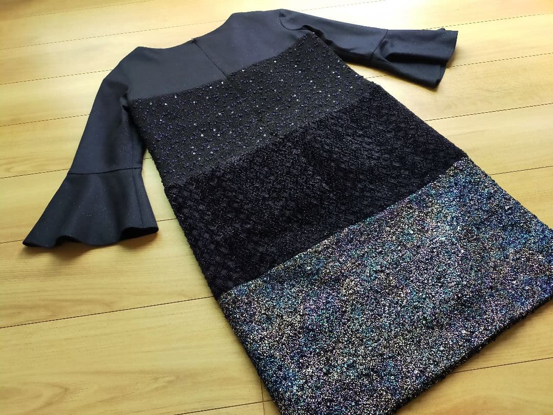 美品グレースコンチネンタル秋冬切り替えお洒落ワンピース！キラキラ