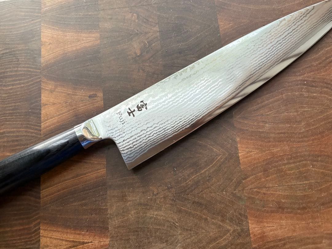 関の刃物 富士 Fuji ニッケル ダマスカス 牛刀 240mm 包丁 洋包丁