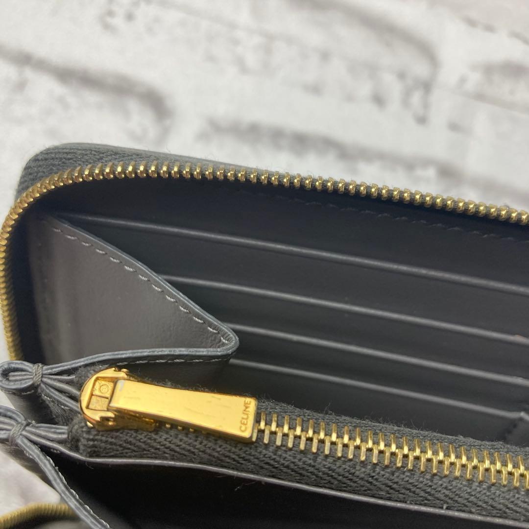 CELINE セリーヌ☆長財布 グレー ラウンドジップ 10B553BEL