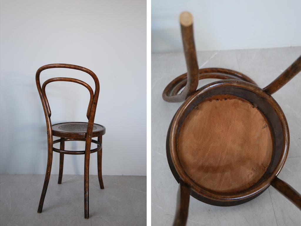 フランスアンティーク木製ベントウッドチェア/ダイニングイス/椅子(92