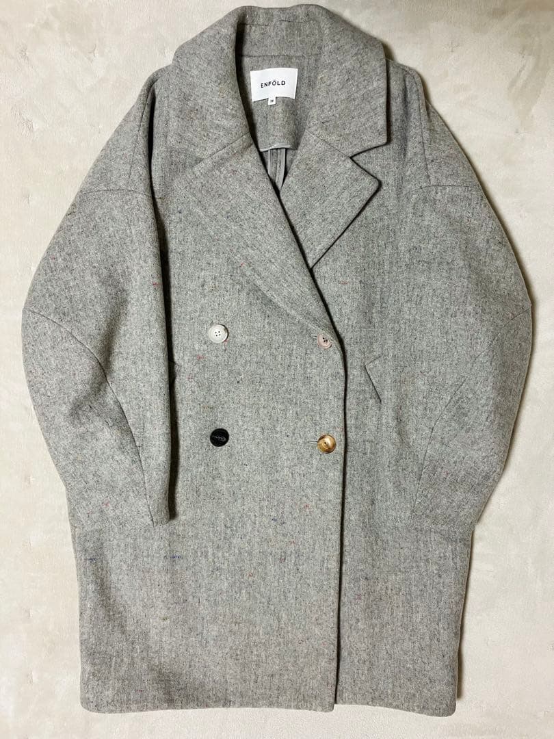 ENFOLD カラーネップ ダブルブレストチェスターコート 36 BPF01_12_12085408303_4800