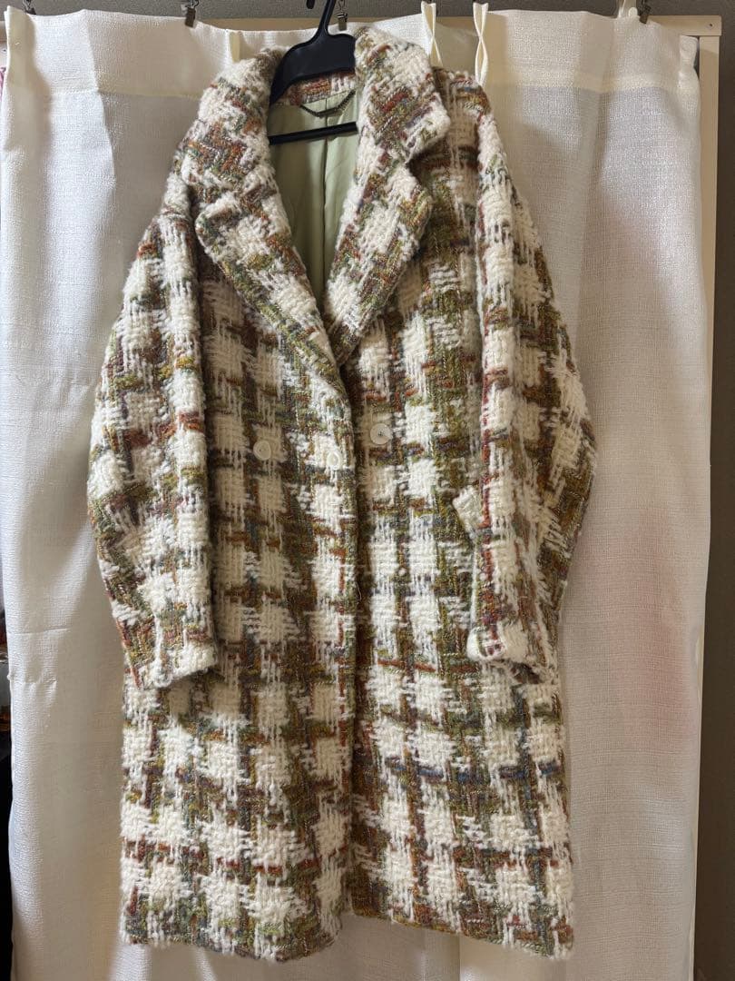 川口春奈さん着用】Lily Brown リリーブラウン ウールロングコート 白