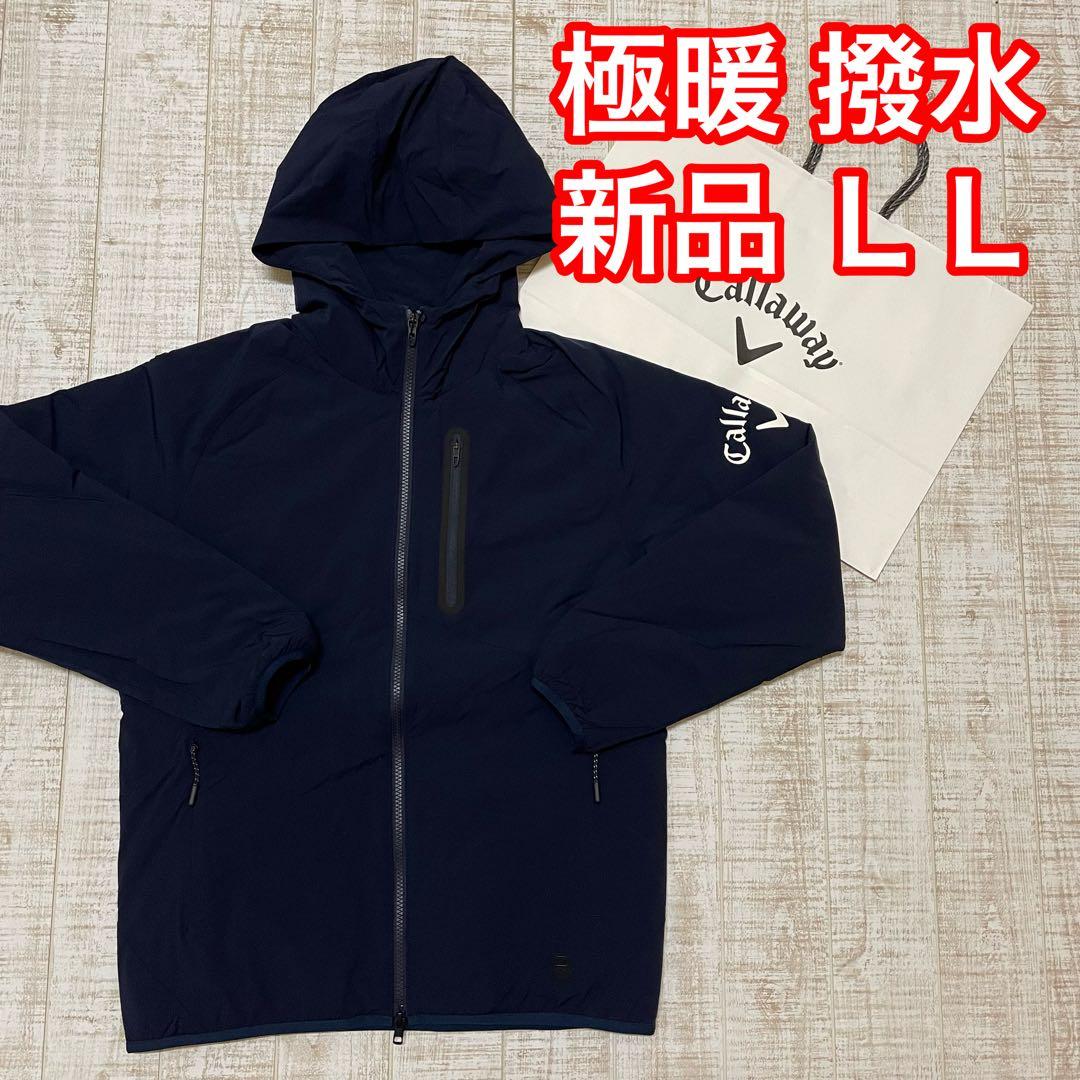 新品 キャロウェイ 長袖ブルゾン 中綿 撥水 フード付き ネイビー LLサイズ Callaway（キャロウェイ） ゴルフウェア 長袖ウインドブレーカー 秋 冬