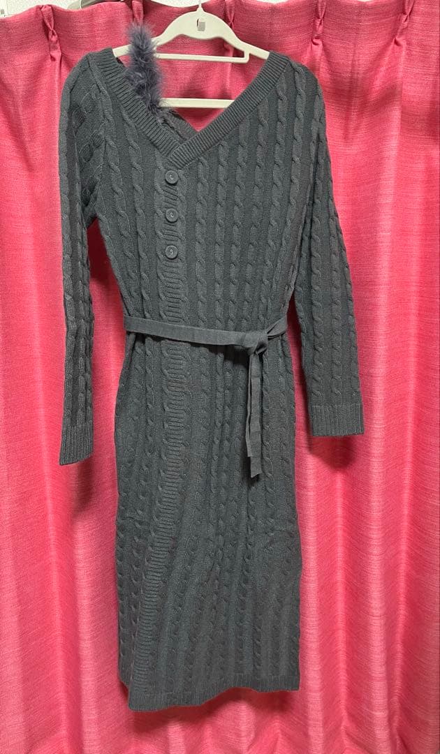 Lumignon Fur cable knit dress long ワンピース - メルカリ
