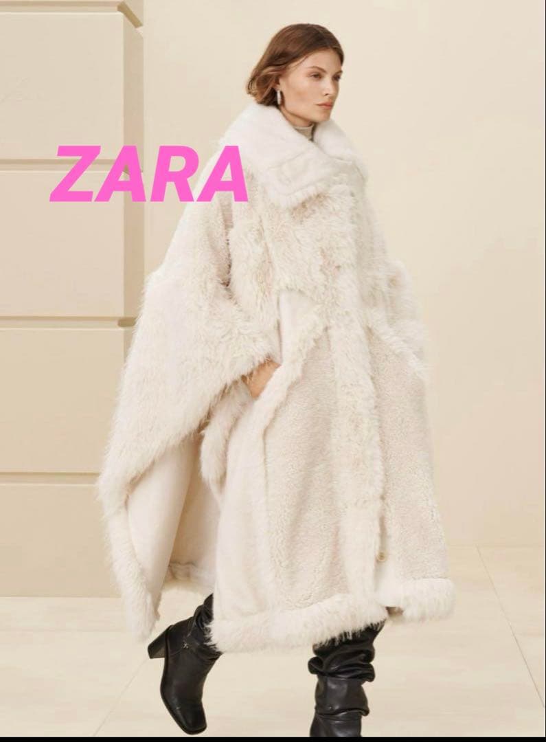 新品 ZARA SRPLS ファーコート ケープコート - メルカリ