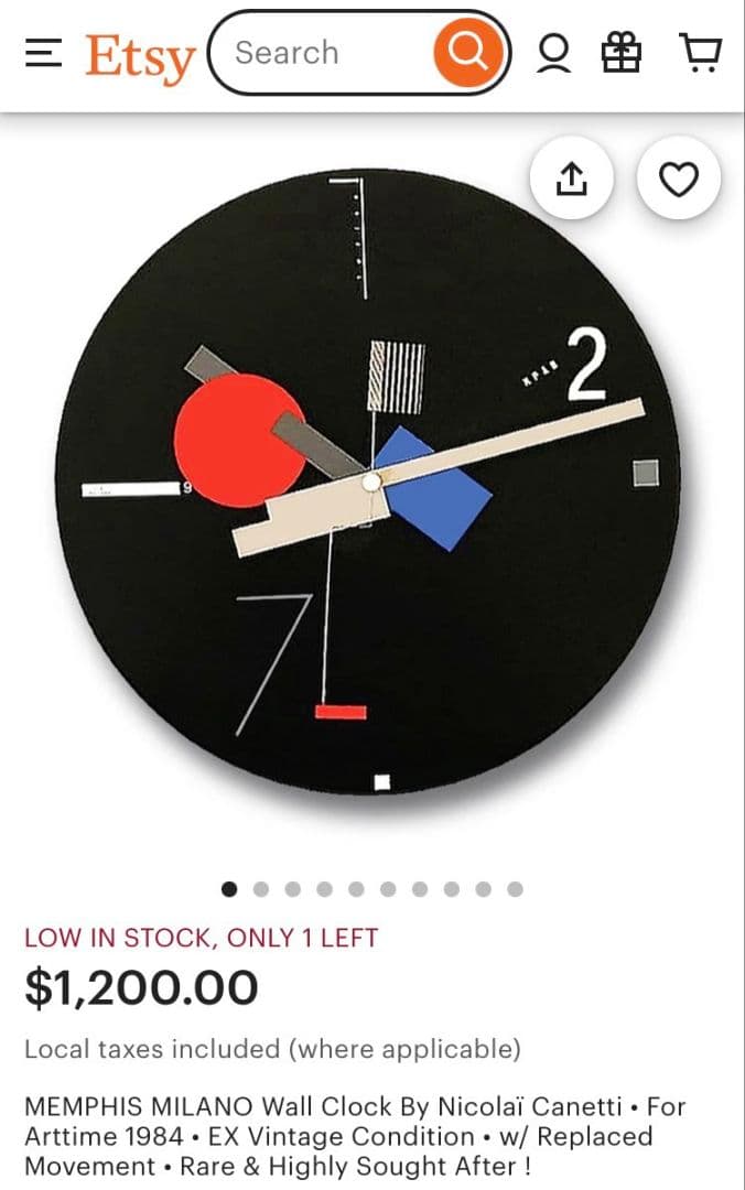 新品】80'S ニコライ・カネッティ 掛け時計 ARTEC ポストモダン - メルカリ