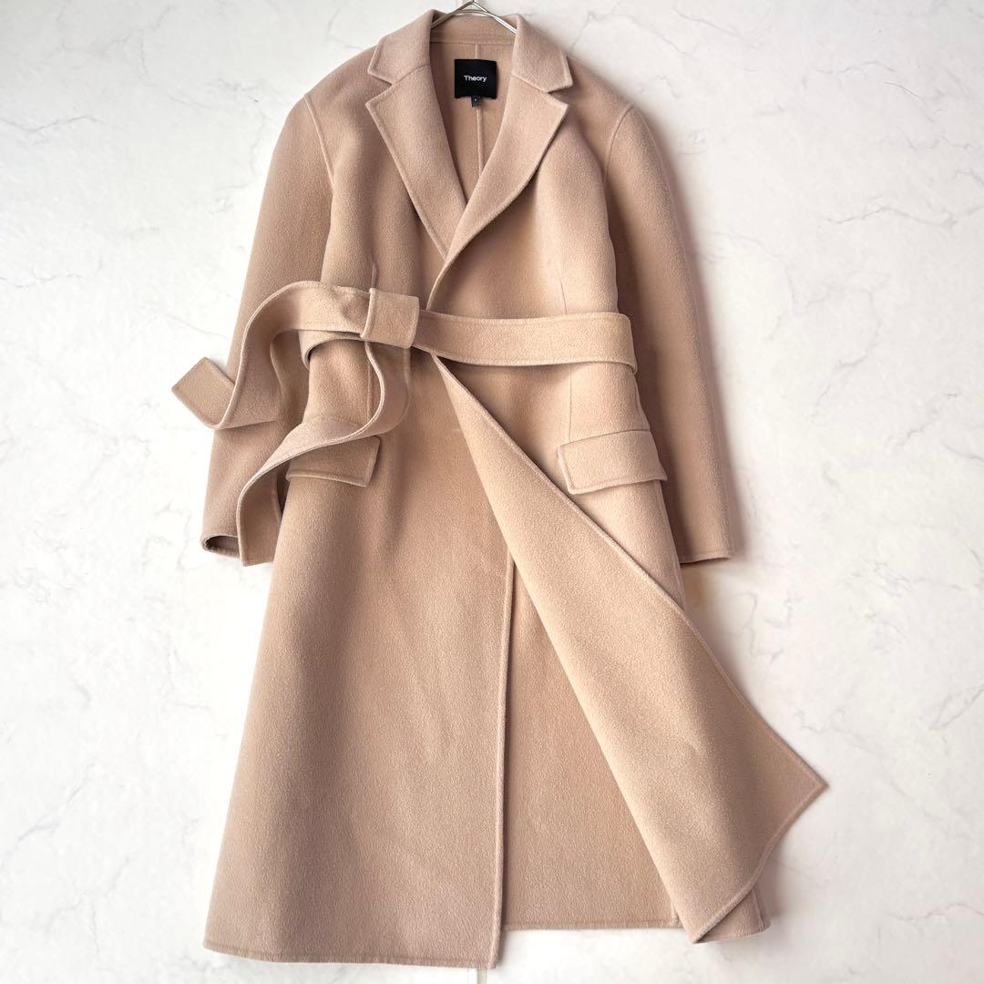 22AW✨セオリー カシミヤ混 ベルテッド ダブルフェイス コート P