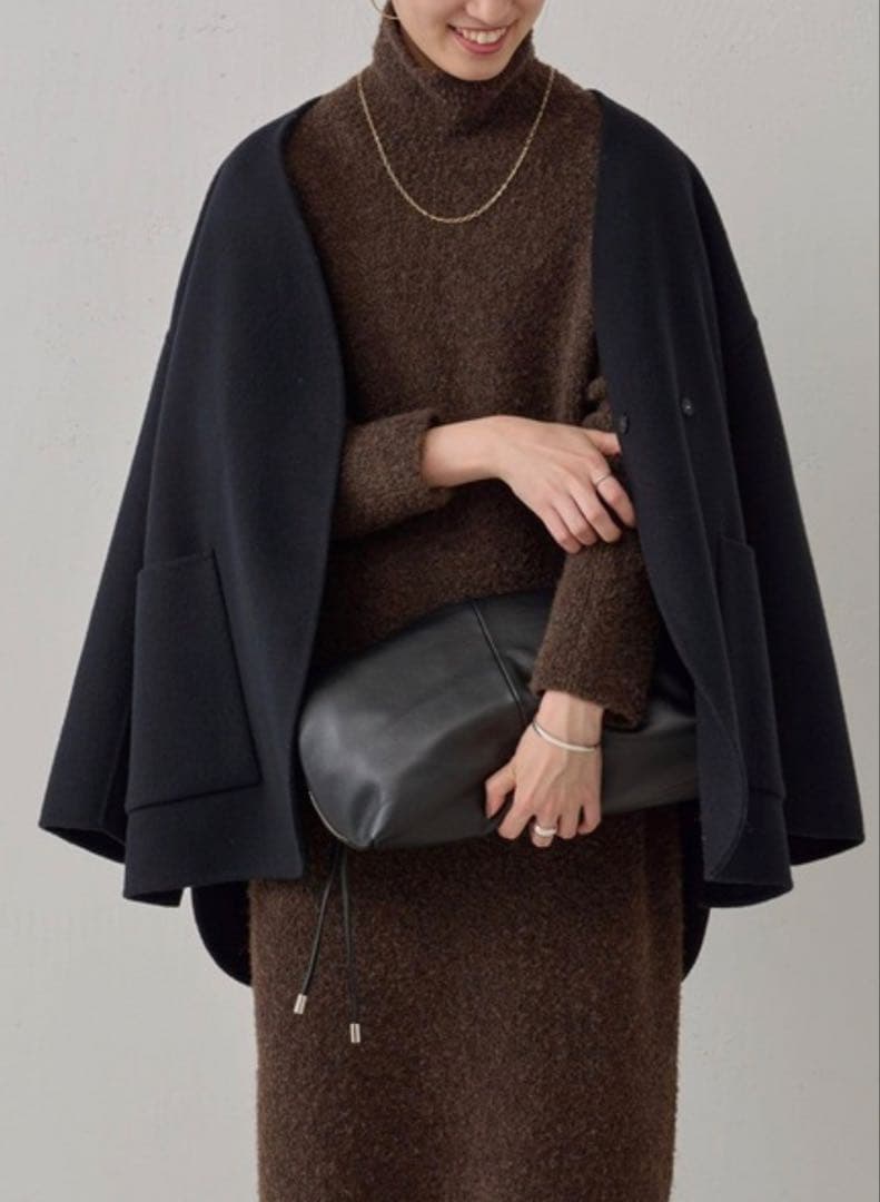 BEARDSLEY✴︎ブークレータートルニットワンピース ブラウン - メルカリ