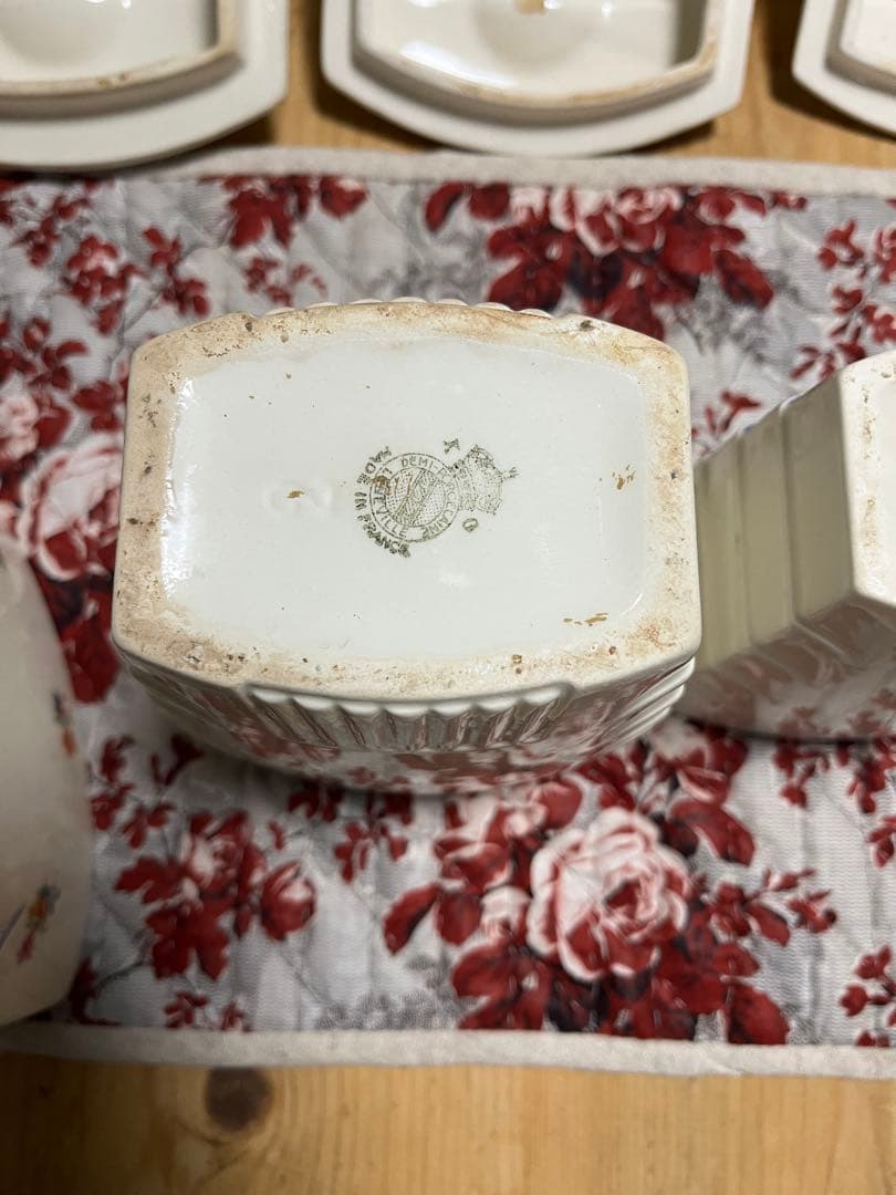 最終値下フランスアンティーク リュネヴィル キャニスター5点セット