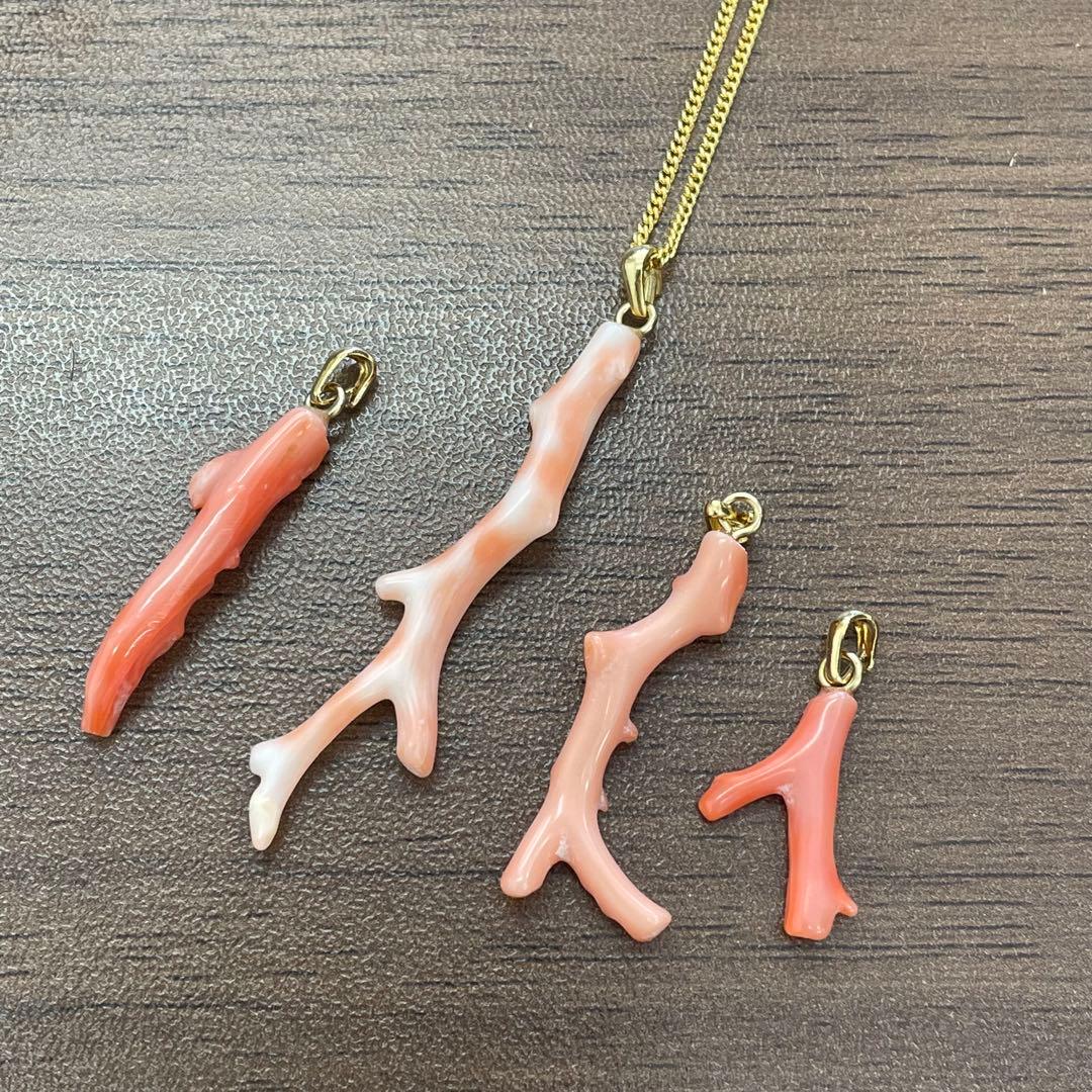 遺品整理 生前整理 本珊瑚ネックレス ネックレストップまとめ売り 3