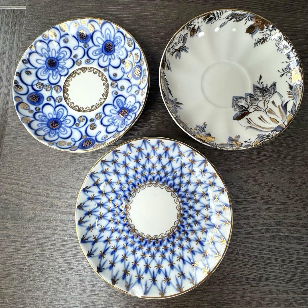 ロモノーソフ ロシア製（旧ソ連） デミタスカップ＆ソーサー 3客 高級