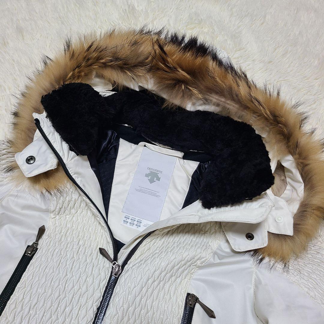 デサントスキーウェアスノーボードキルティングヒートナビラクーンファー