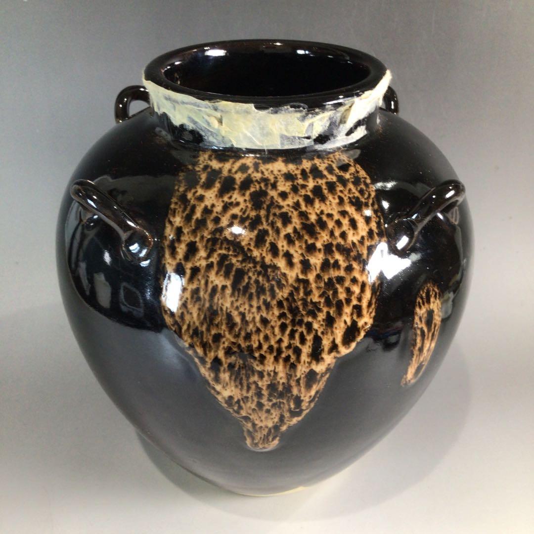 P112 飾壷 『平安 万代草山造』『茶壷』 共箱 茶道具