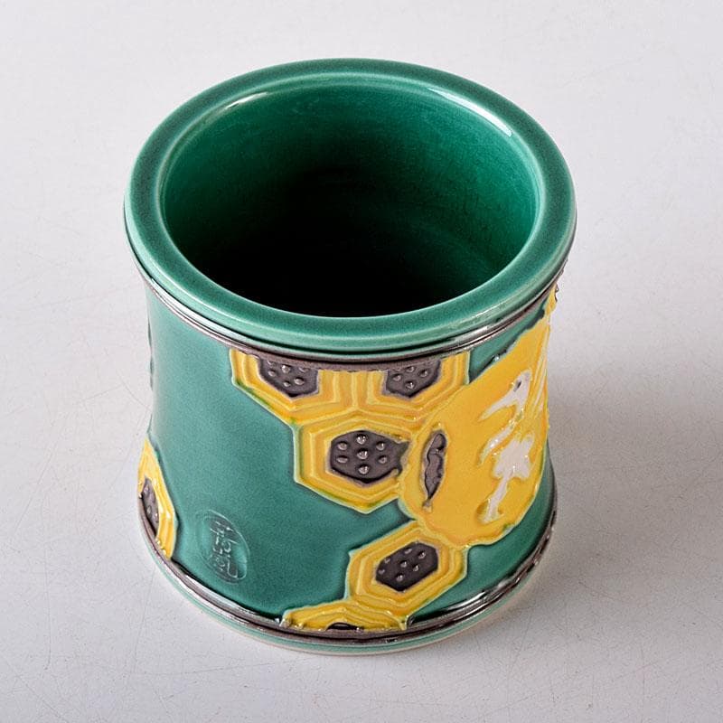 茶道具 谷口登志雄 菁嵐作 青交趾 鶴亀 蓋置 共布共箱 V 7866 - メルカリ