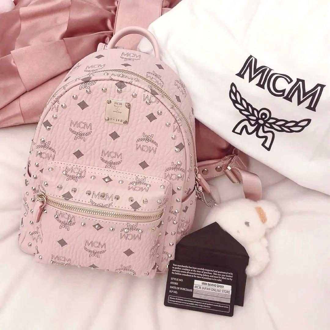 MCM リュック パウダーピンク ミニ スタッズ ♡ - メルカリ