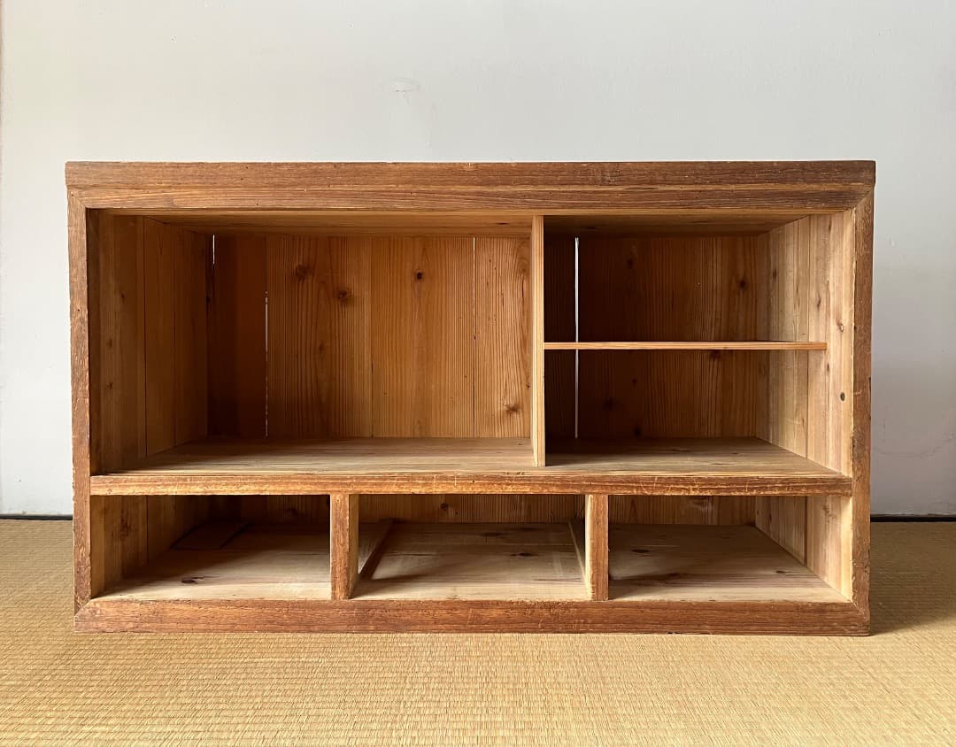 古道具 木製収納棚｜無垢材｜古民家｜昭和レトロ｜本棚・食器棚・展示